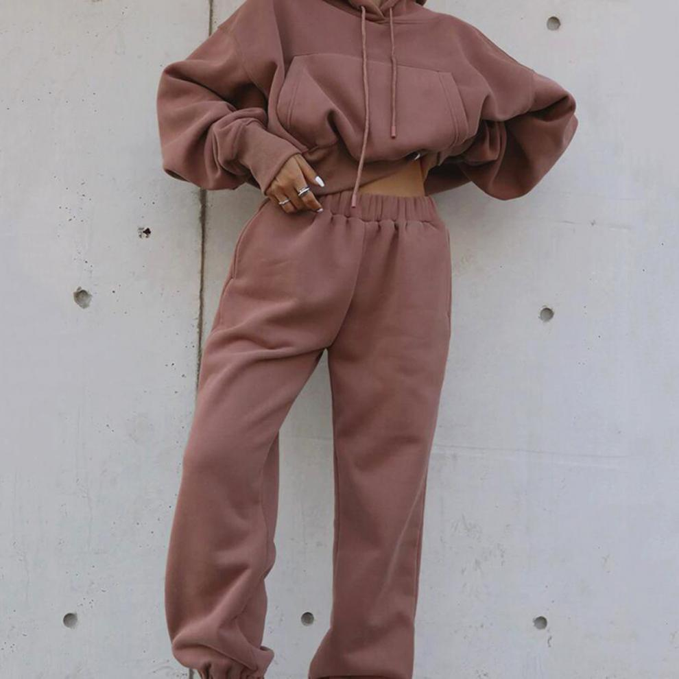 Conjunto Feminino Moletom Cropped + Calça — Inverno (Cópia)