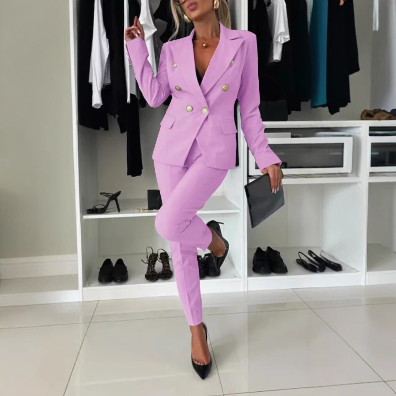 Conjunto Feminino Blazer e Calça Slim — Office Business