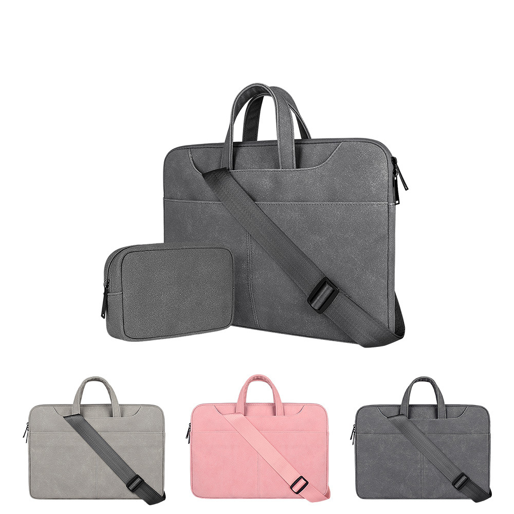 Bolsa para Notebook com Alça Transversal — Couro PU Fosco