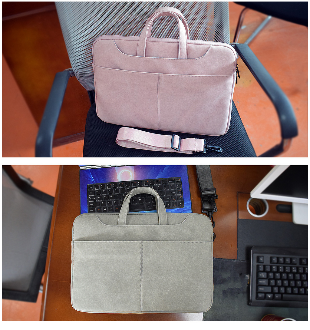 Bolsa para Notebook com Alça Transversal — Couro PU Fosco